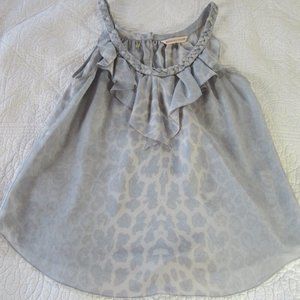 Rebecca Taylor Tank 6 Leopard Print Silk Hey Hole